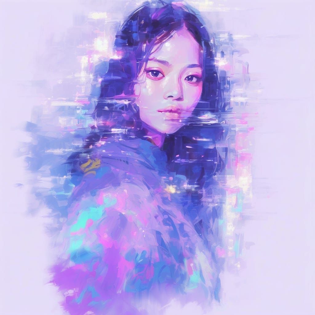 Futuristic UI Design in Airbrush Risograph Art Style