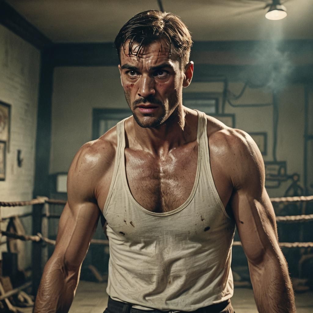 1920s Boxer Film Still: Cinematic and Atmospheric