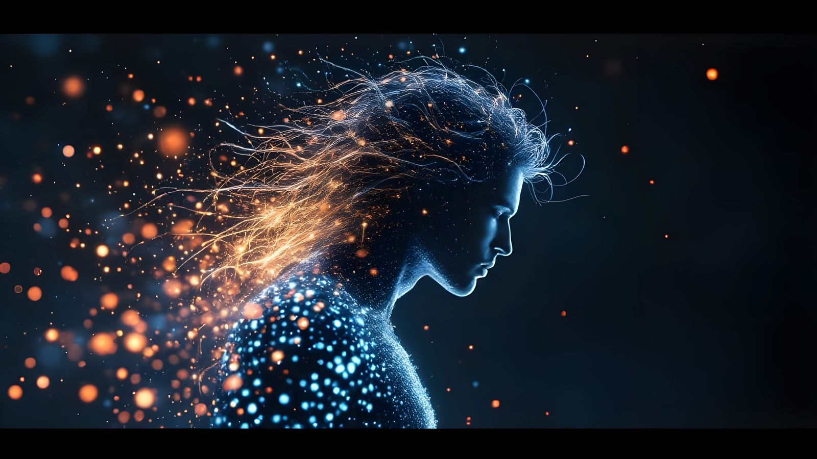 Warrior Angel Emerges in Cyberpunk Dreamscape