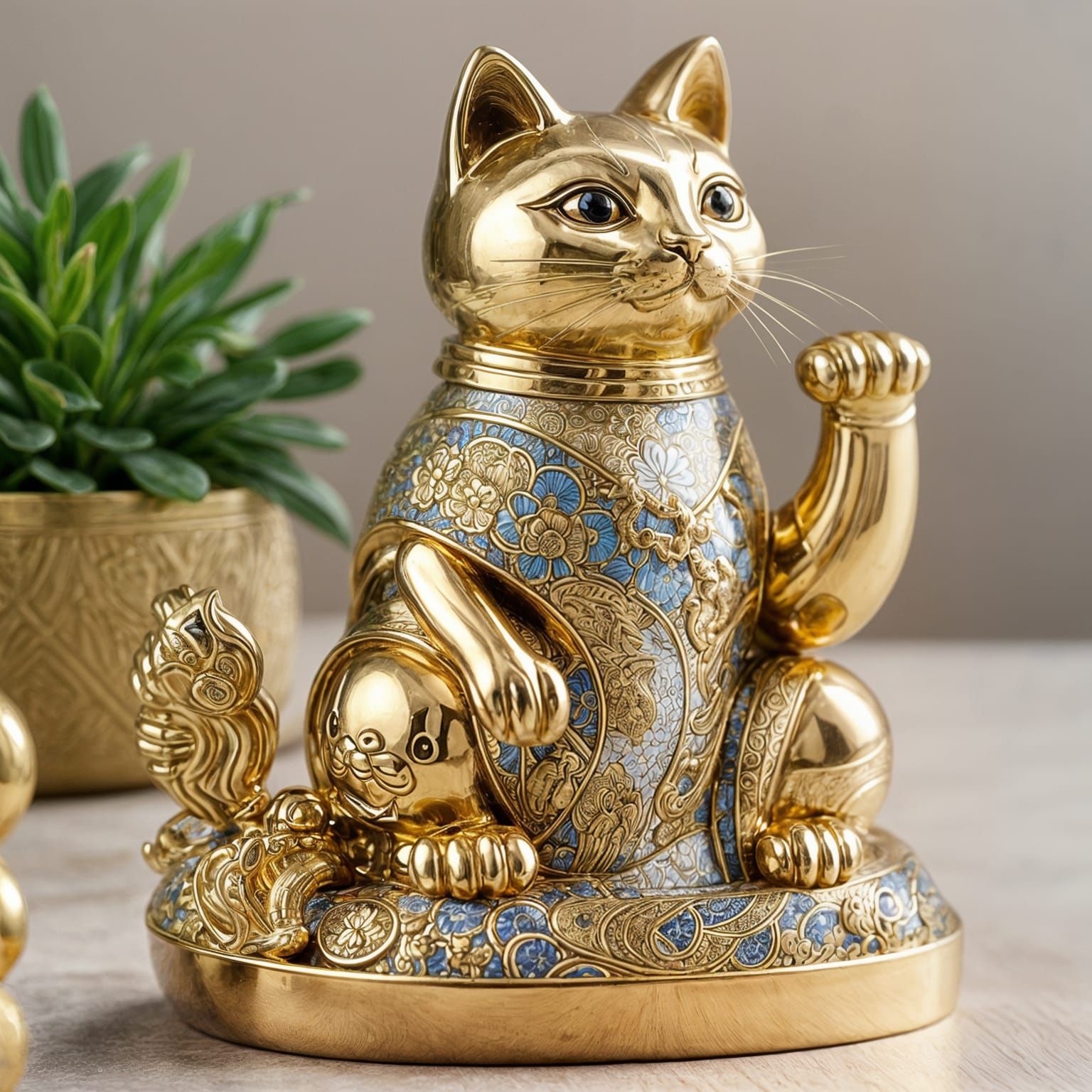<lora:Asien Inspirations:1.0>Asian waving cat maneki neko de...