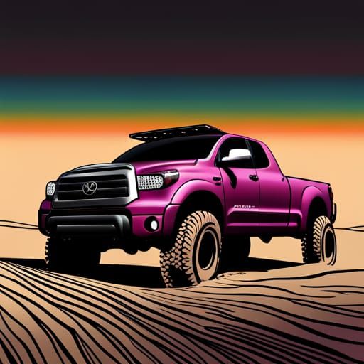 Detailed Line Art of Lifted Toyota Tundra Coloring Page