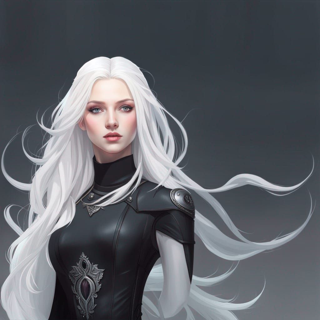 Albino Girl Portrait in Hyperdetailed Digital Art