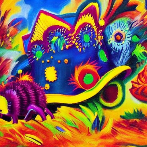 Hedgehog's Sombrero Revenge: Surrealist Expressionism