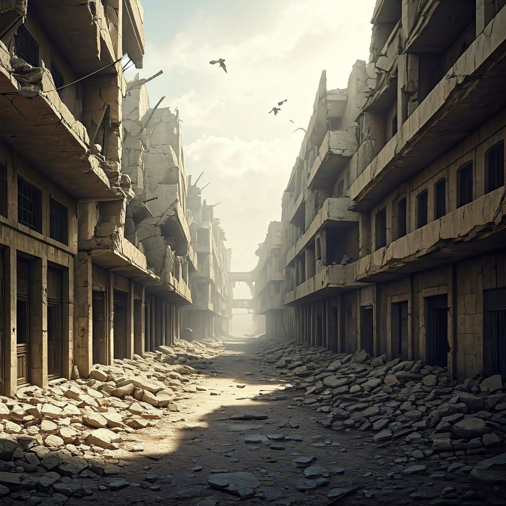 Gaza Cityscape in Whimsical Ruin