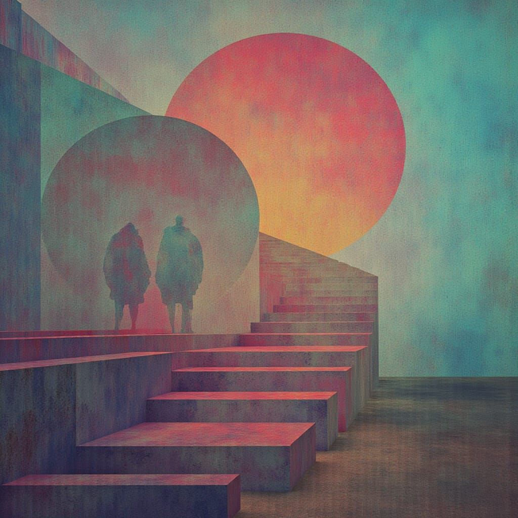 Ethereal Geometric Powdered Earth in Dreamlike Colors