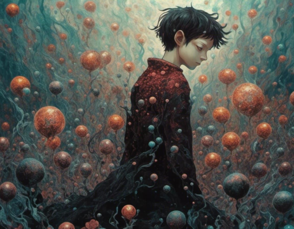 Surreal Dreamscape with Glowing Orbs, Rothko Inspired