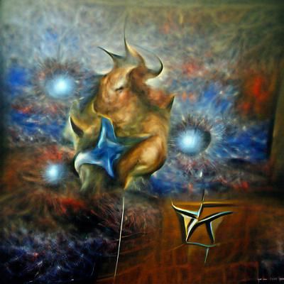 asterism of taurus in the space HDR oil on canvas