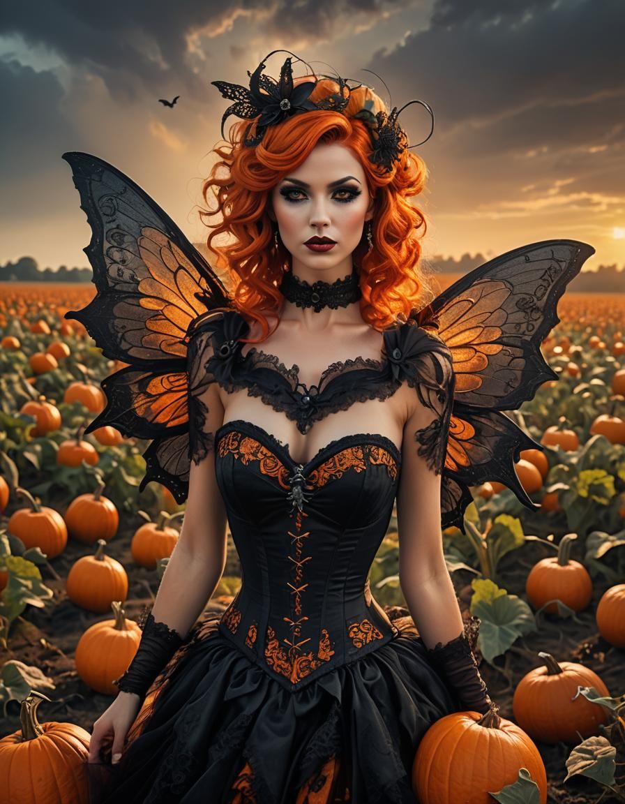 Halloween Fairy Portrait in Dramatic Lighting
