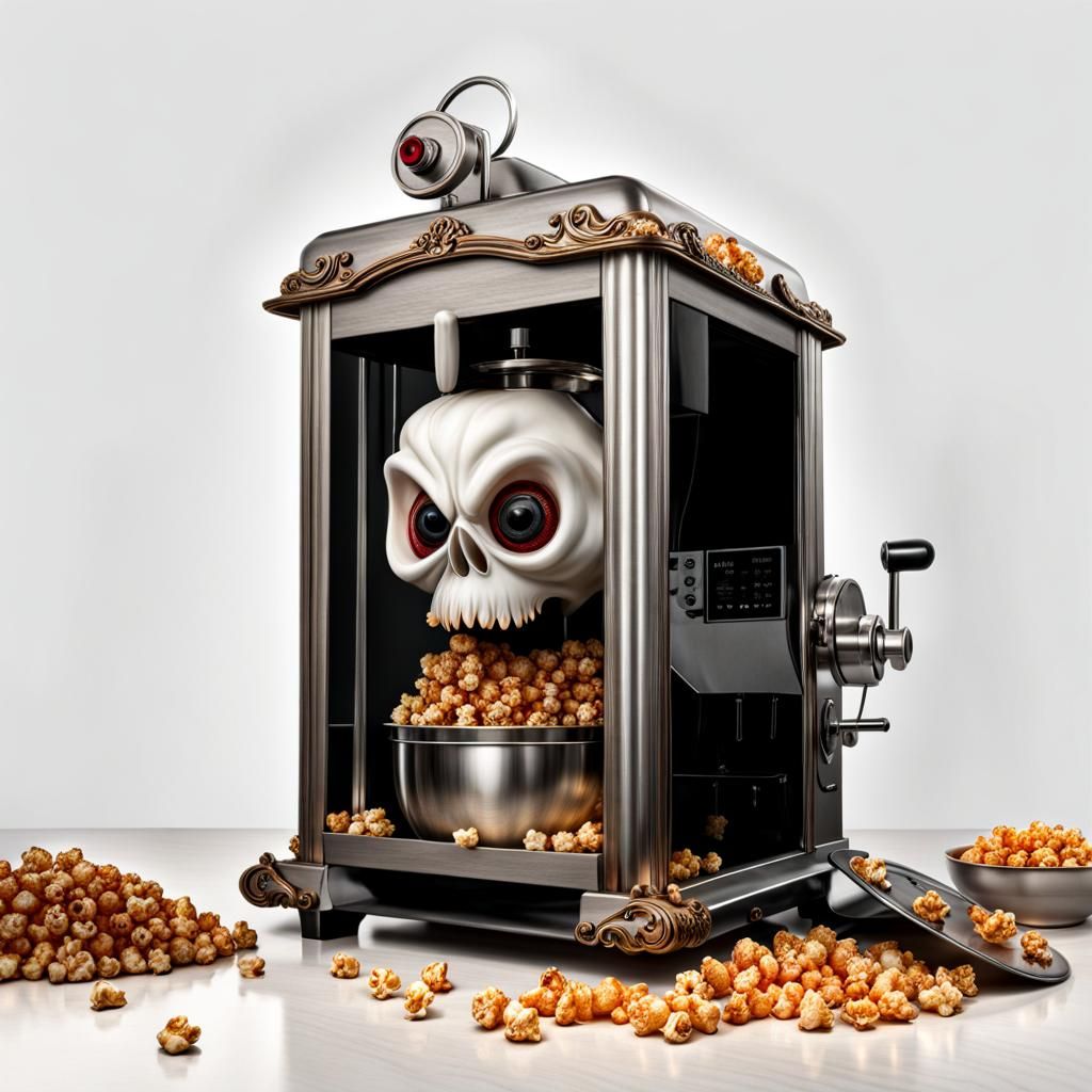 Spooky Ghost Popcorn Maker in Horror Fantasy Style