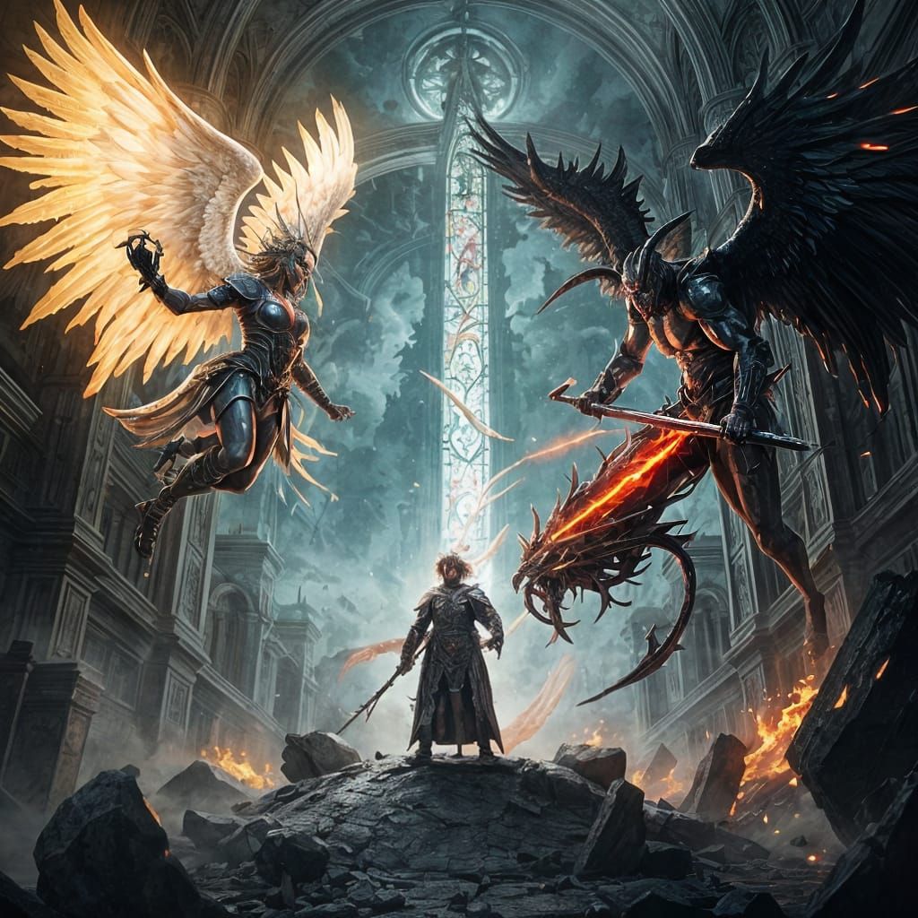 Epic Angel vs Demon Battle for a Soul