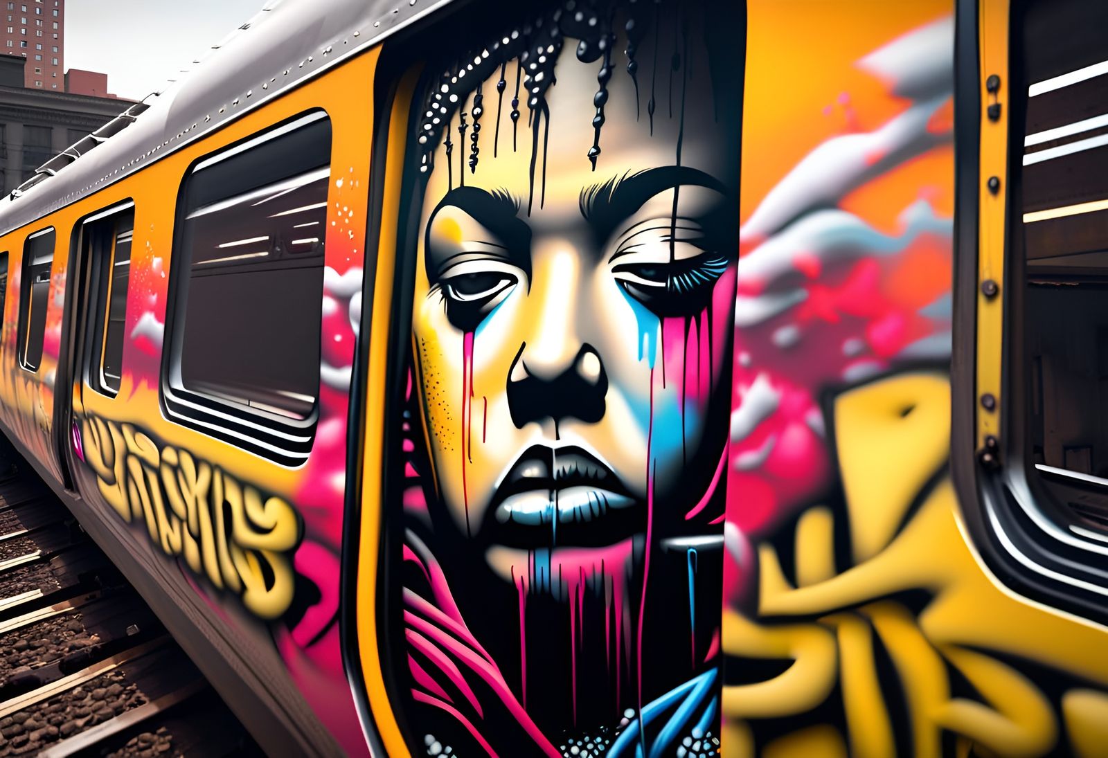 Banksy-inspired Graffiti Art on Bronx Subway