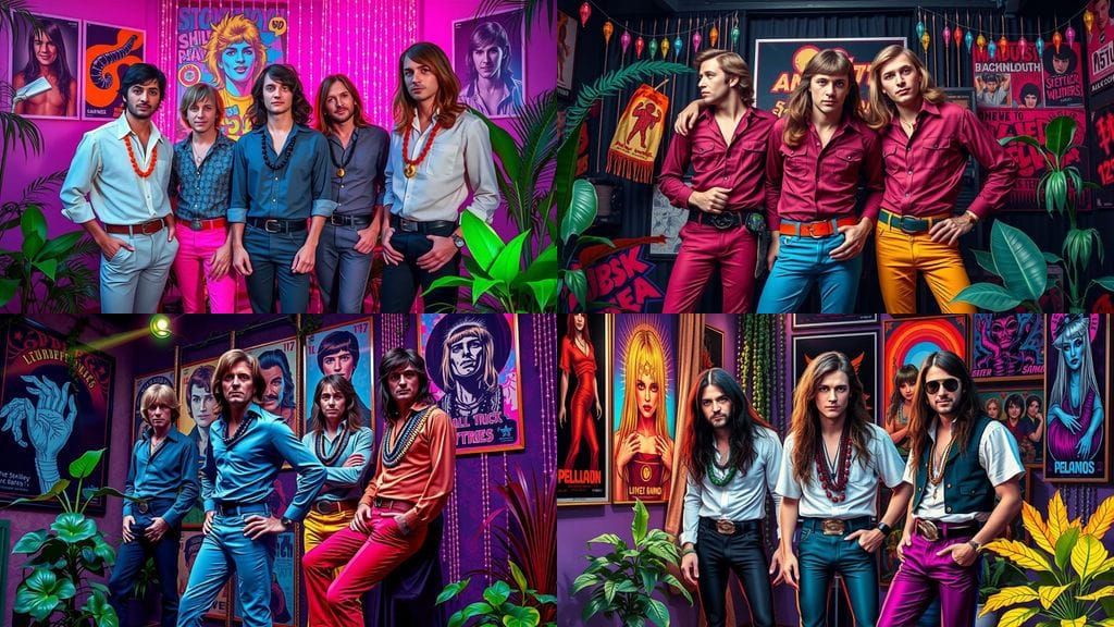 Psychedelic 1960s Men in a Comic Book Art Style