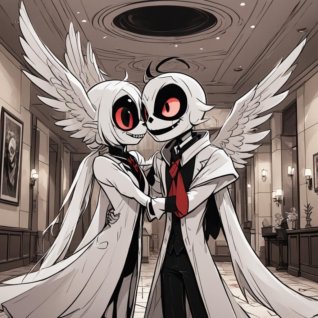 Hazbin Hotel Fanart: Kiss in the Lobby