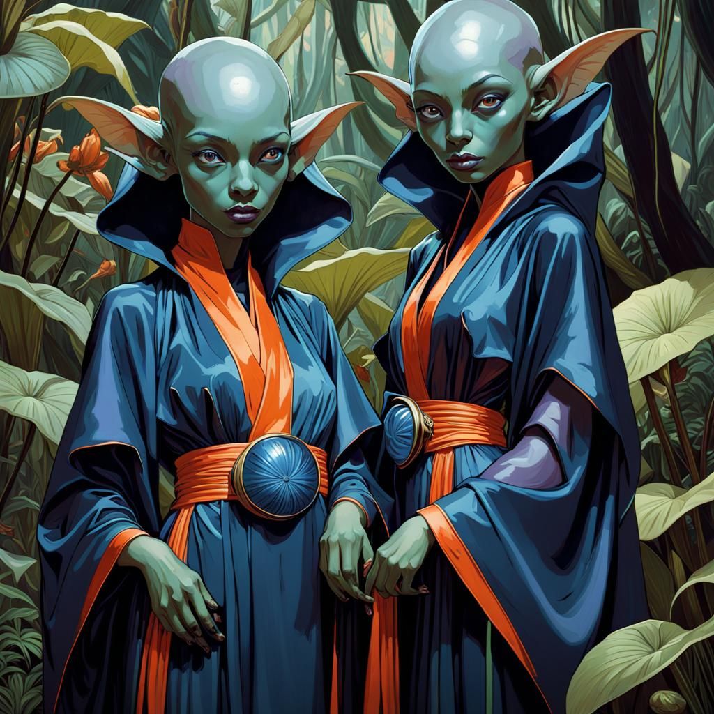 Goblin Warlocks in Carnivorous Rainforest: Photorealistic Po...