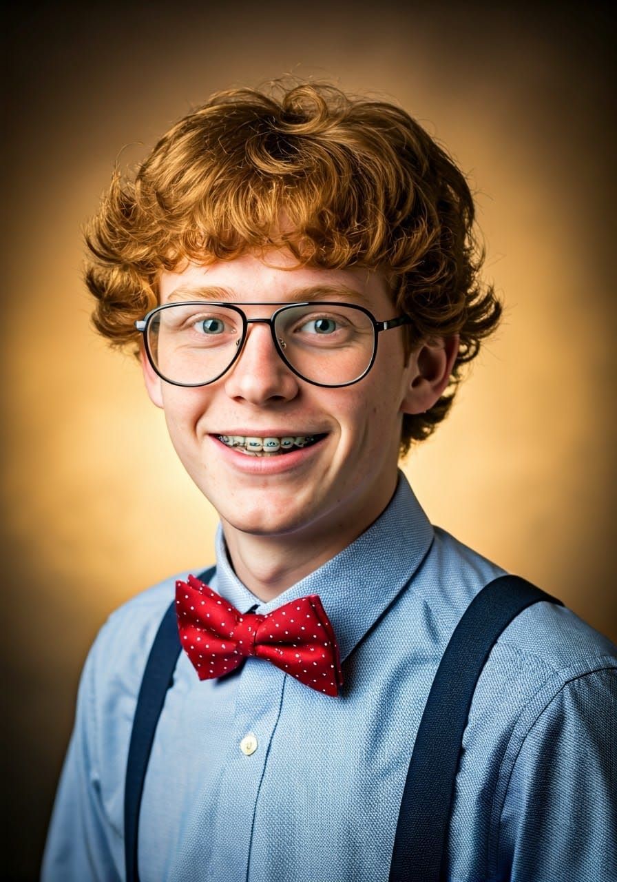 Nerdy yearbook photo