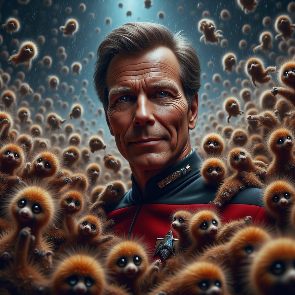 Captain Kirk's Tribble Trouble: Hyperrealistic Sci-Fi