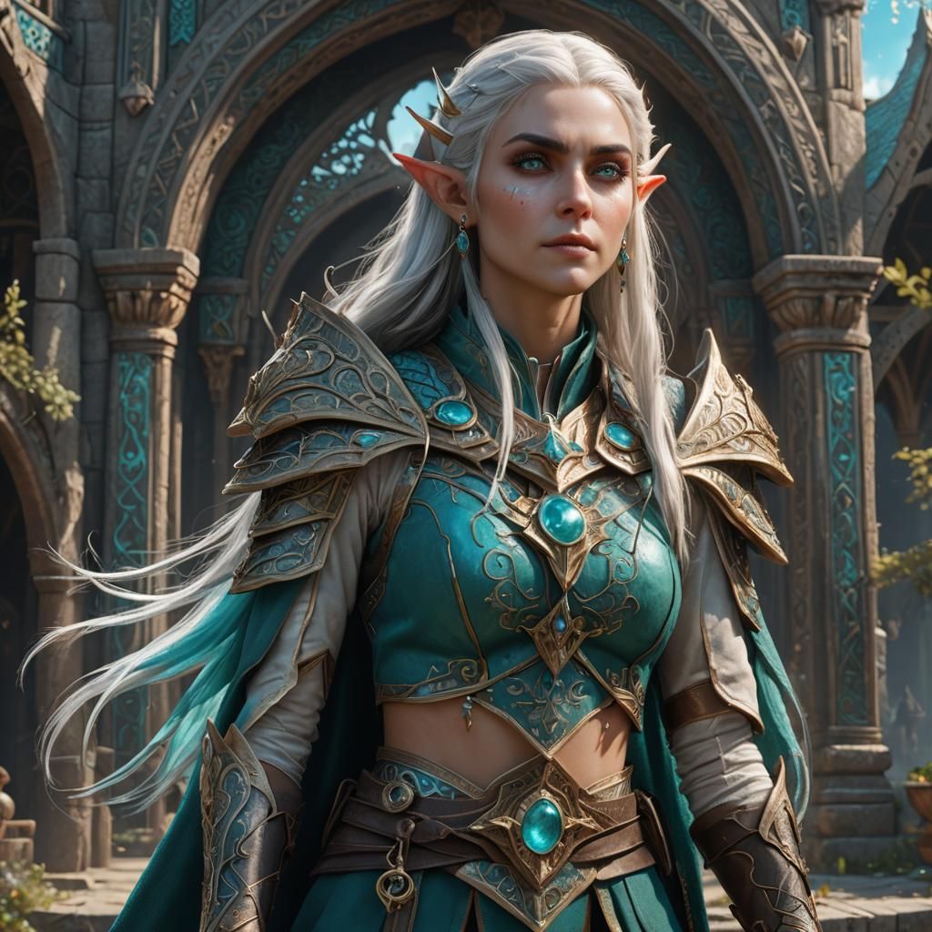 Beautiful High Elf in Elegant Outfit