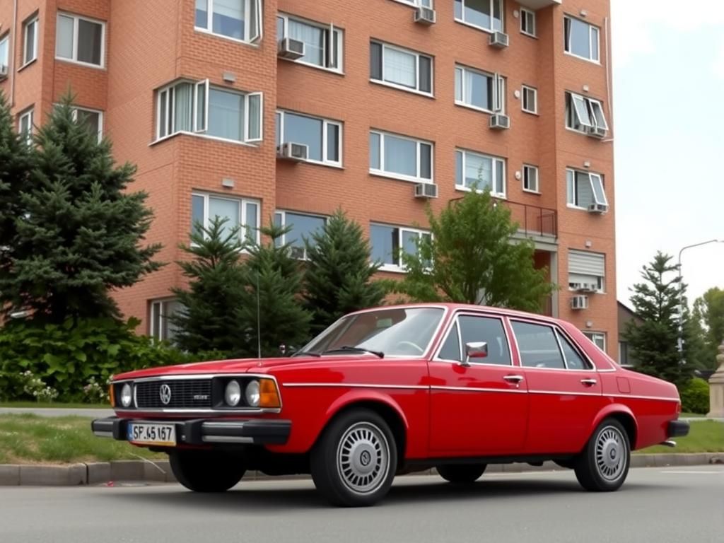 Vintage Red Volkswagen Passat From The 70s