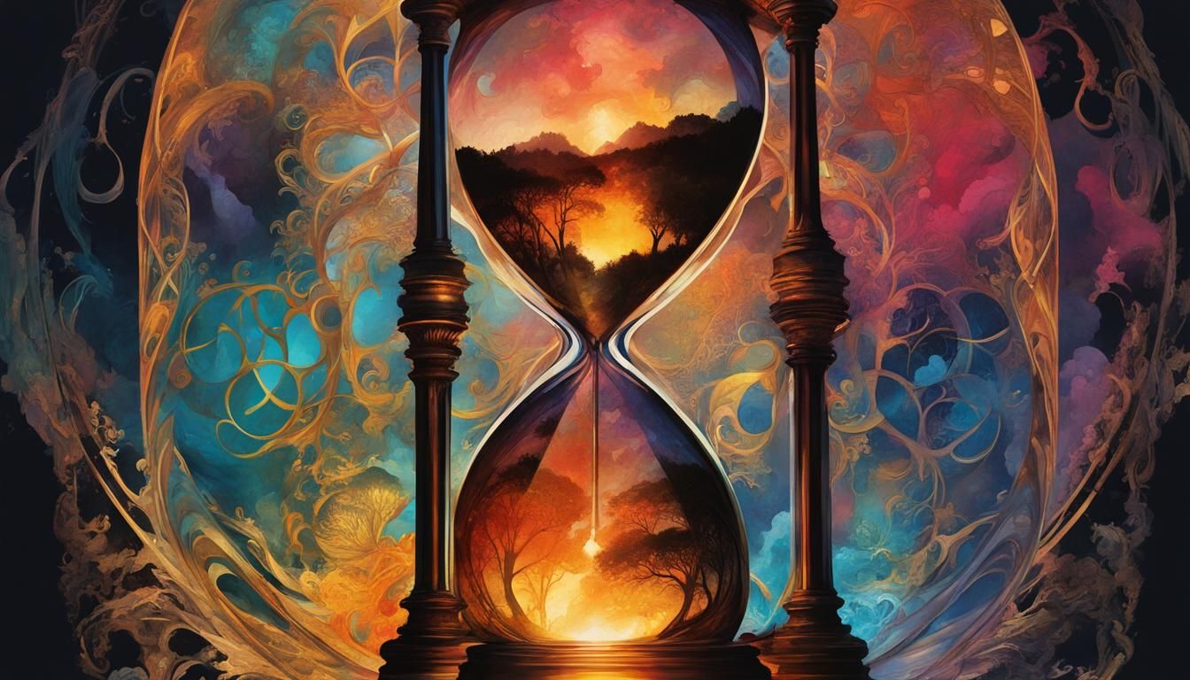 Entangled Infinity Hourglass Twisting Through Time