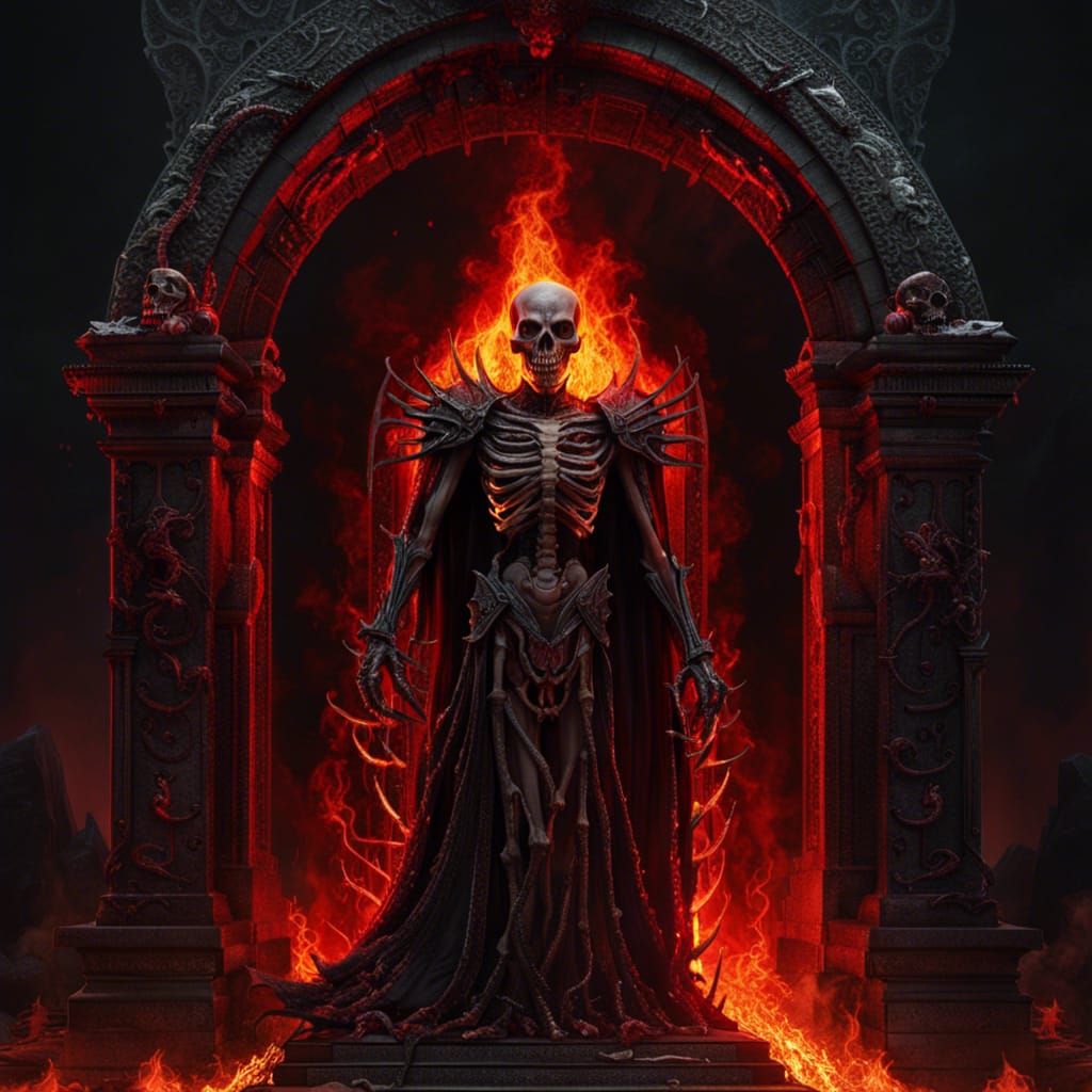 Ghoul Guarding Hell's Gate in 3D Render