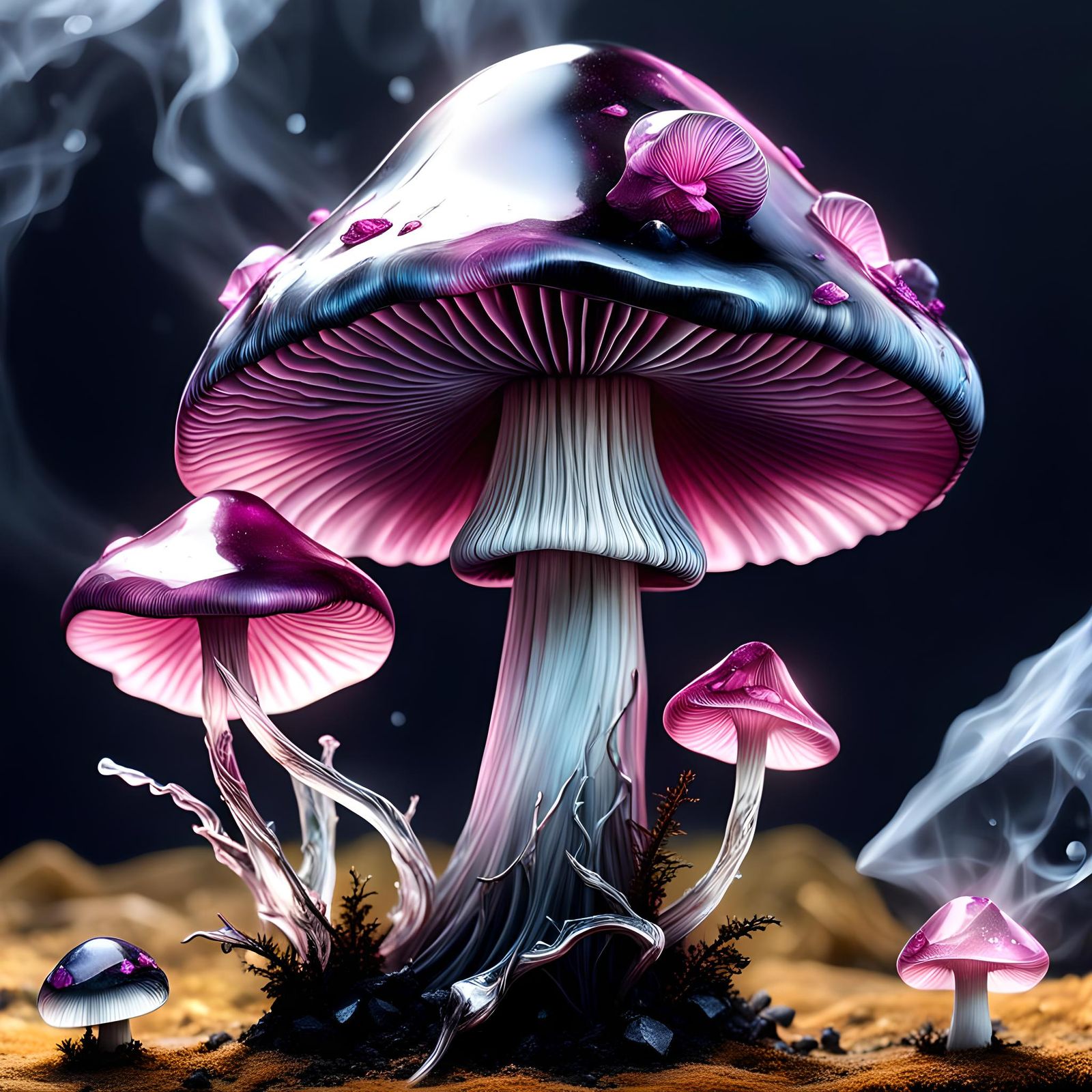 Rhodolite Garnet Death Cap Mushroom