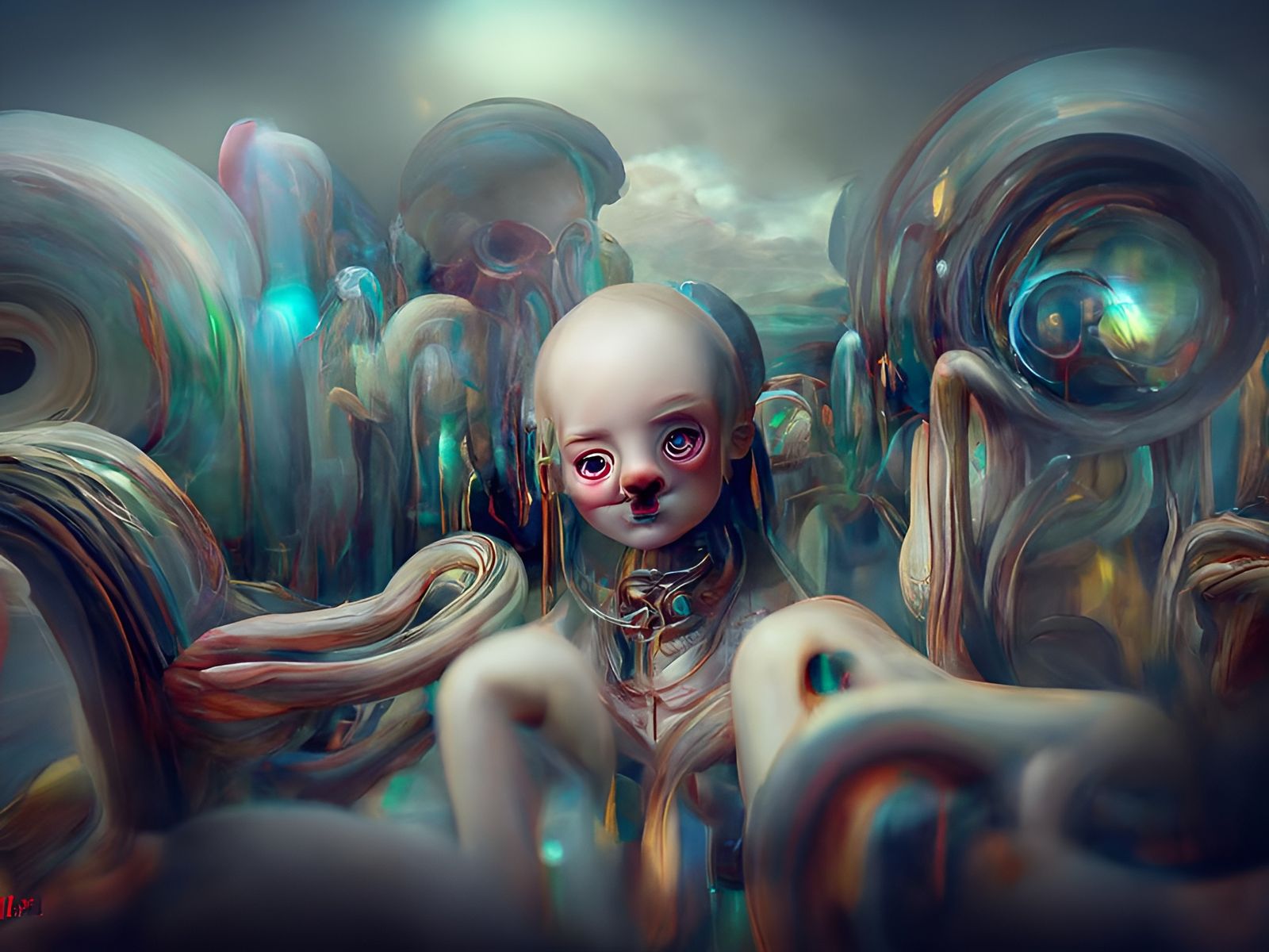 Glitched Digital Nightmare Simulation as Dark Surrealism