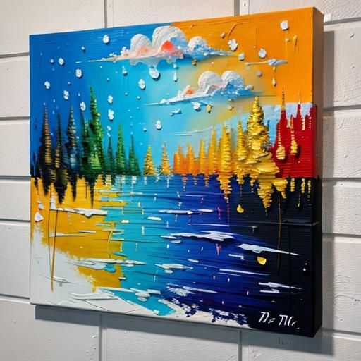 Dynamic Impasto Painting with Thick Textured Layers