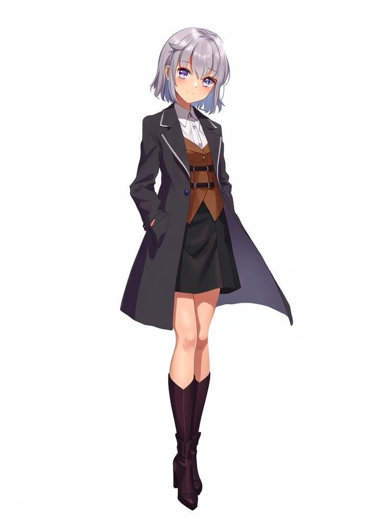 Anime-Inspired Portrait of a Refined Young Woman