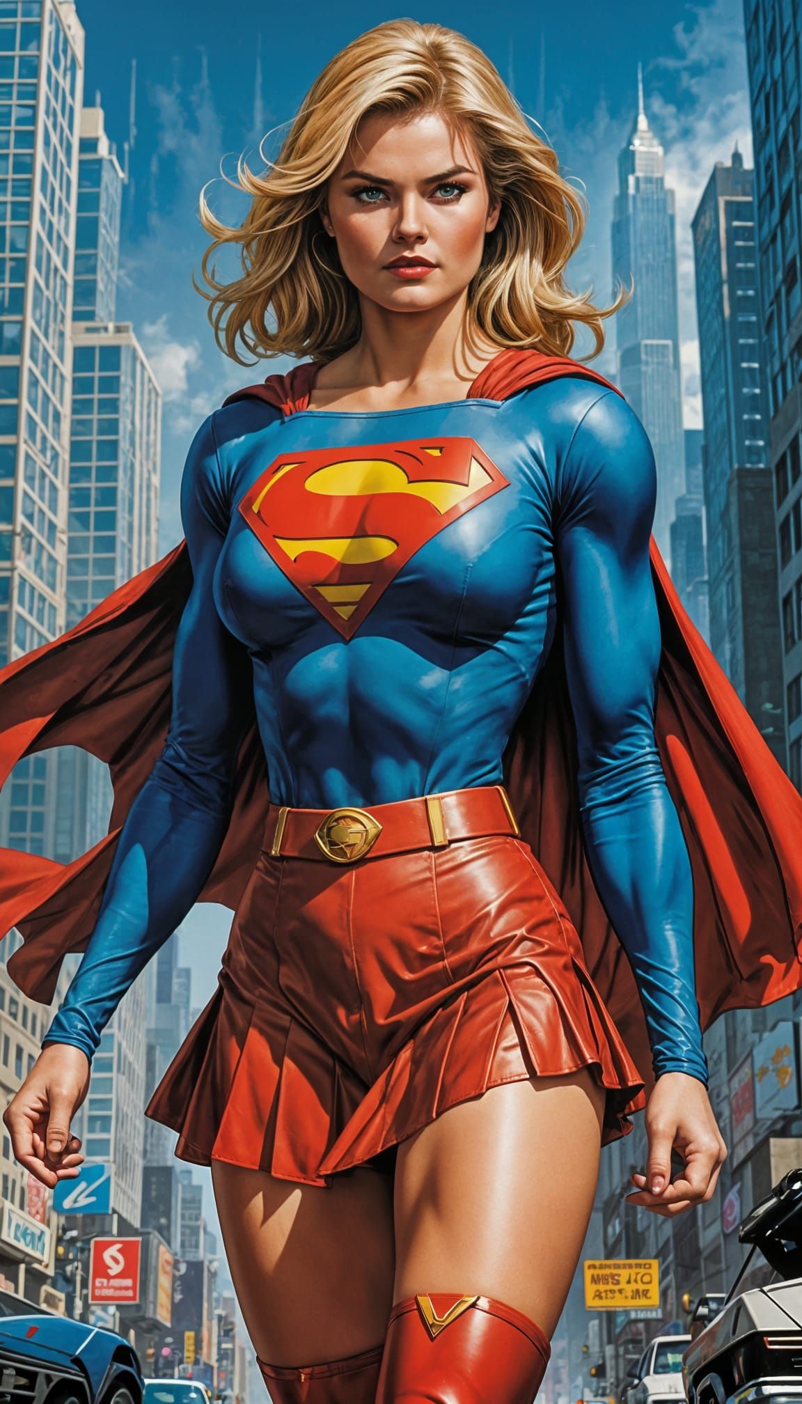 Supergirl in Classic Comic Book Style