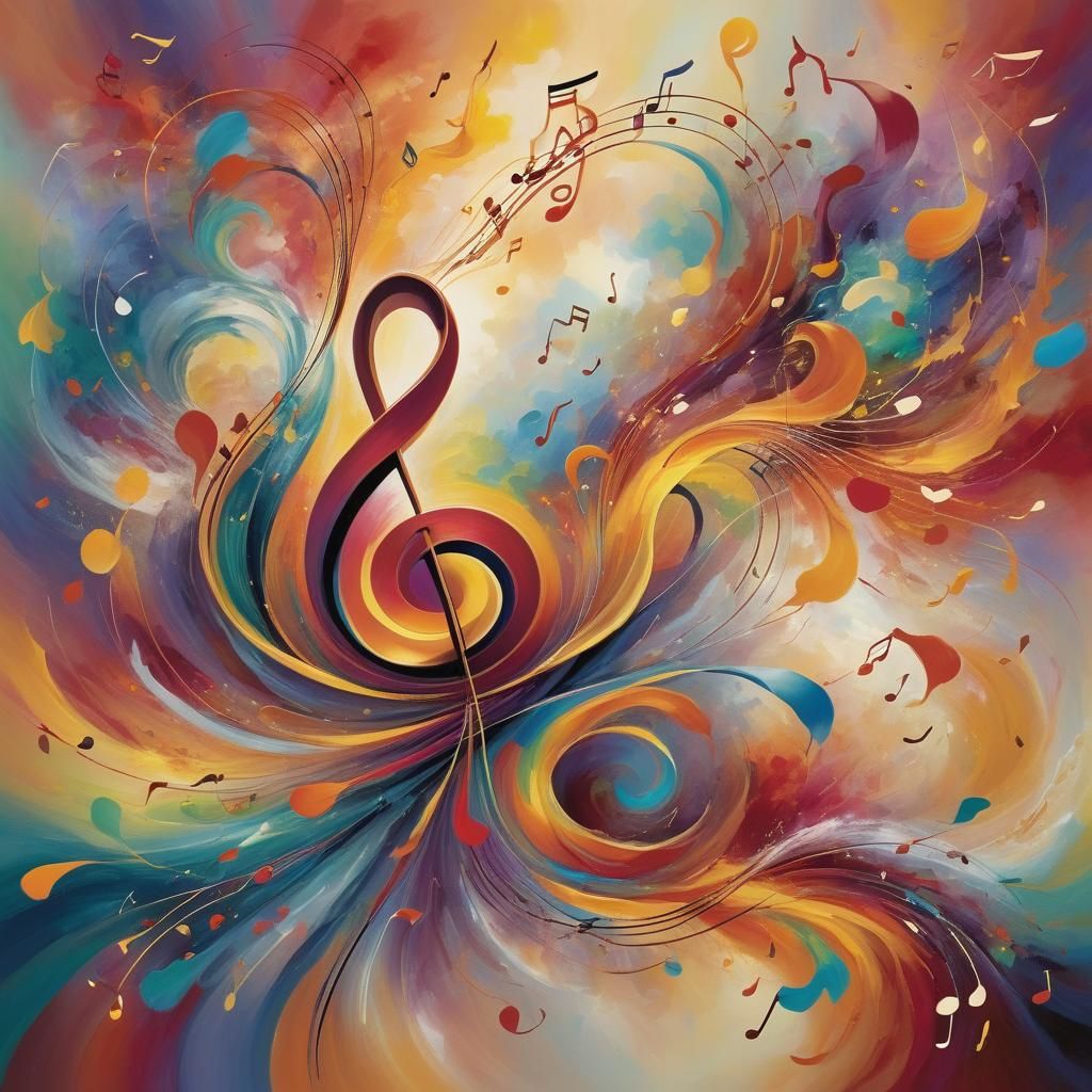 Abstract Music Landscape with Vibrant Colors
