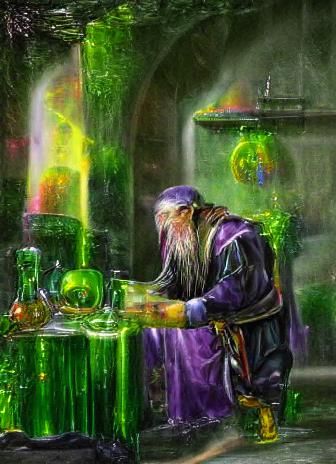Wizard Performing Alchemy Ritual