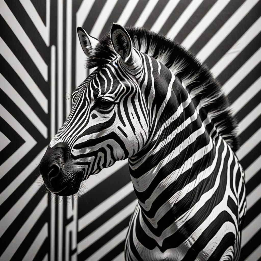 Mind-Bending Zebra Optical Illusion in Op Art Style