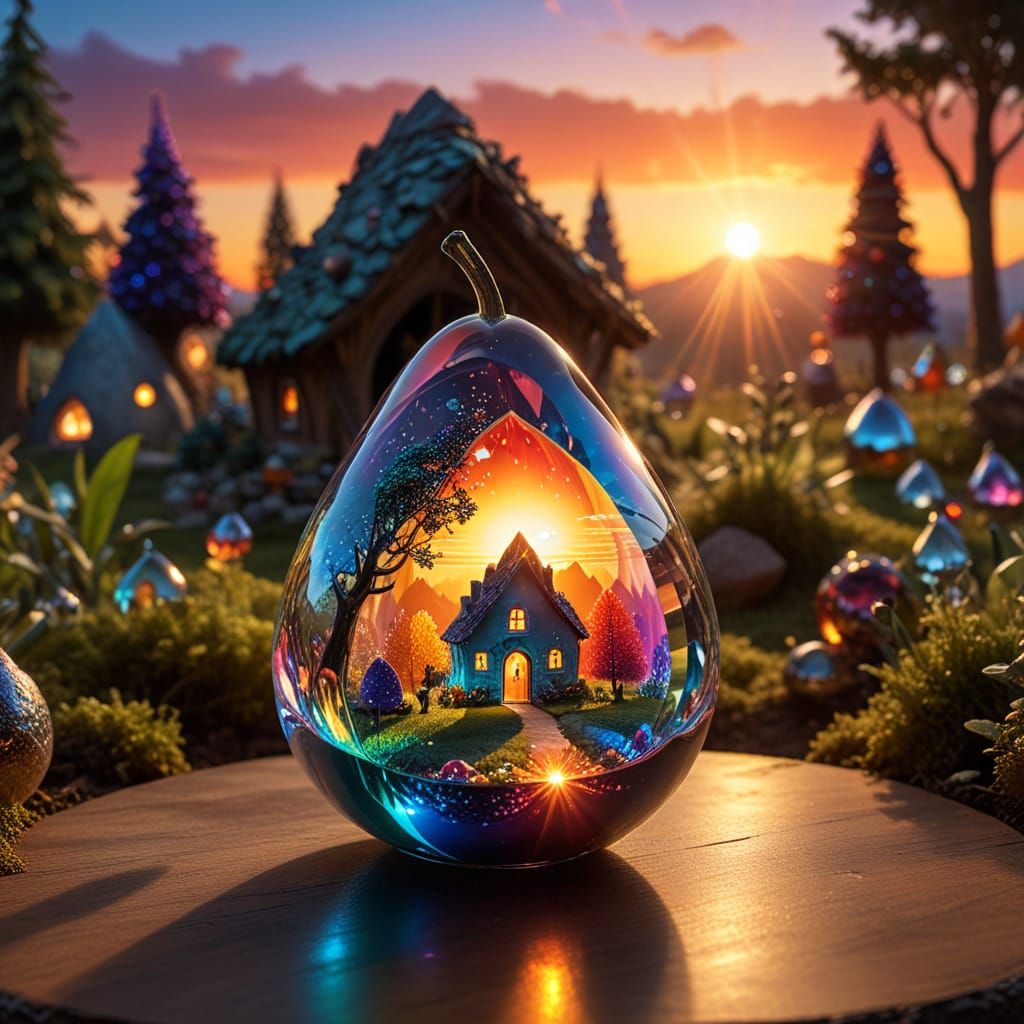 Crystal Pear: Rainbow Light Fairy Village