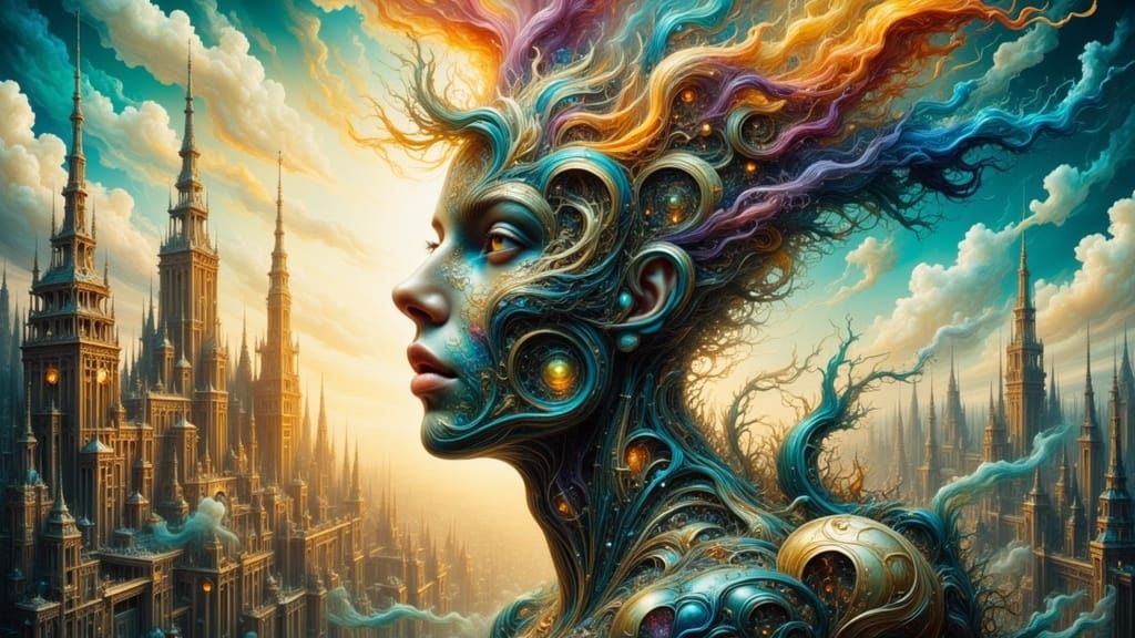 Mind Unraveling: Spirit vs Control in Surreal Machinery