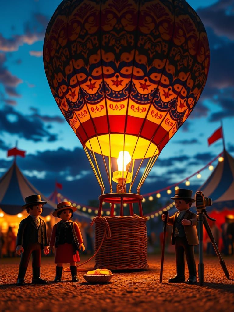 Playmobil Carnival Hot Air Balloon at Twilight