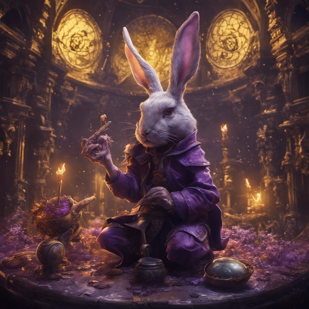 Rabbit Transformation: Dark Fantasy Concept Art