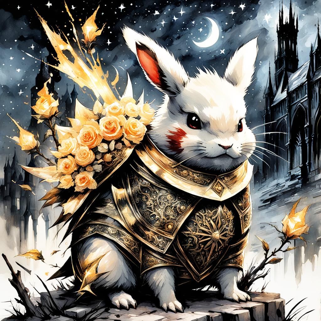 Gothic Dark Fantasy Pikachu Watercolor Masterpiece