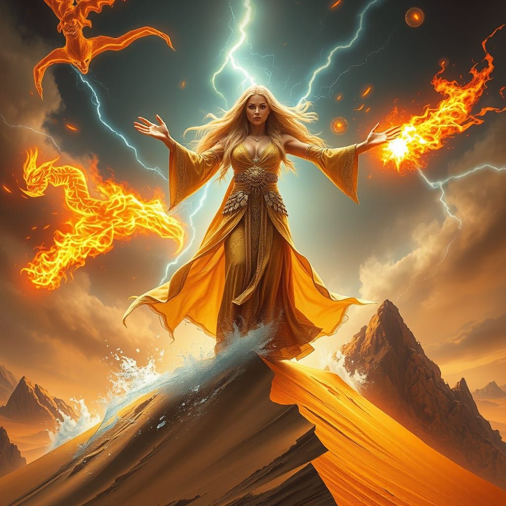 Desert Sorceress Conjures Elemental Magic