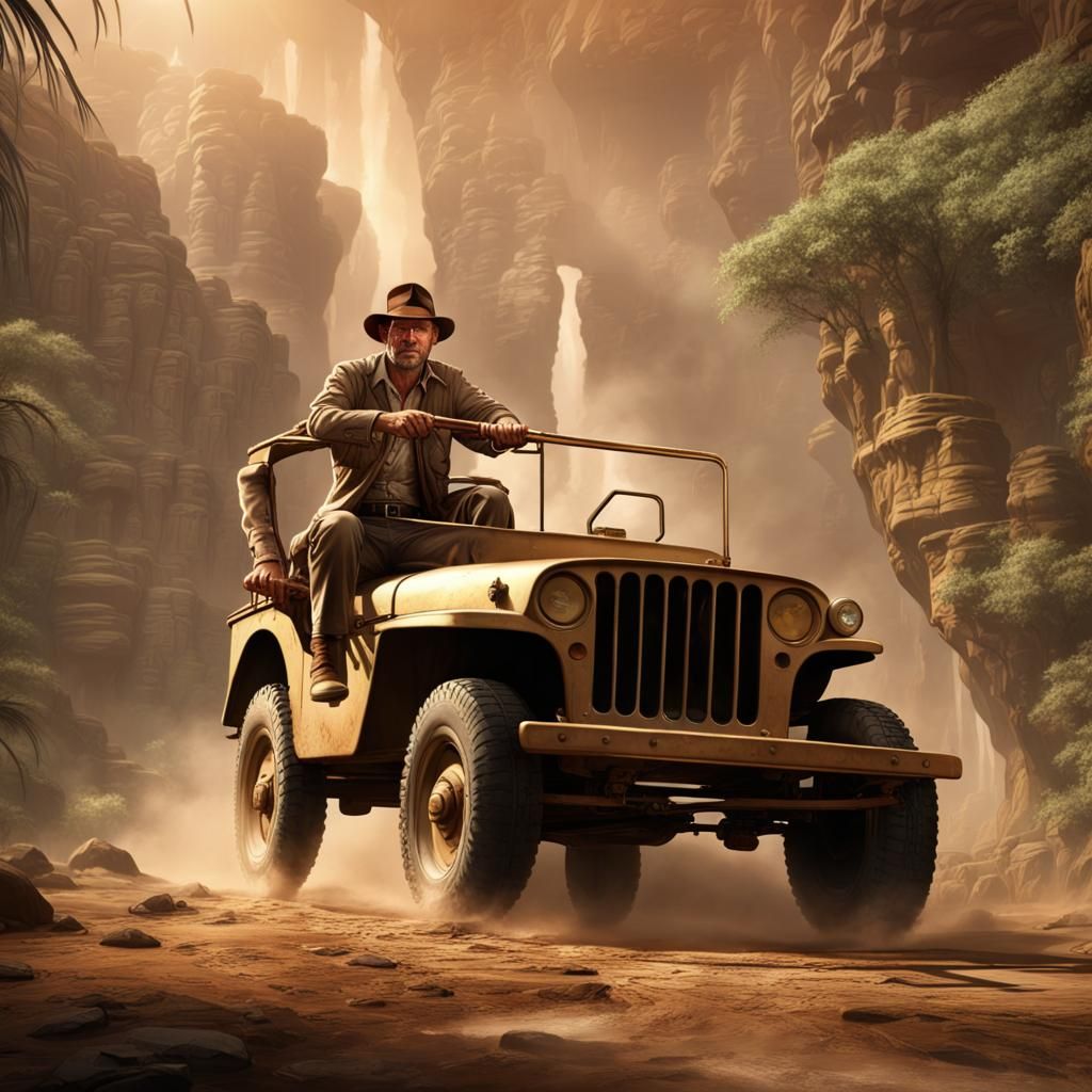 Indiana Jones Jeep Adventure: Detailed Concept Art