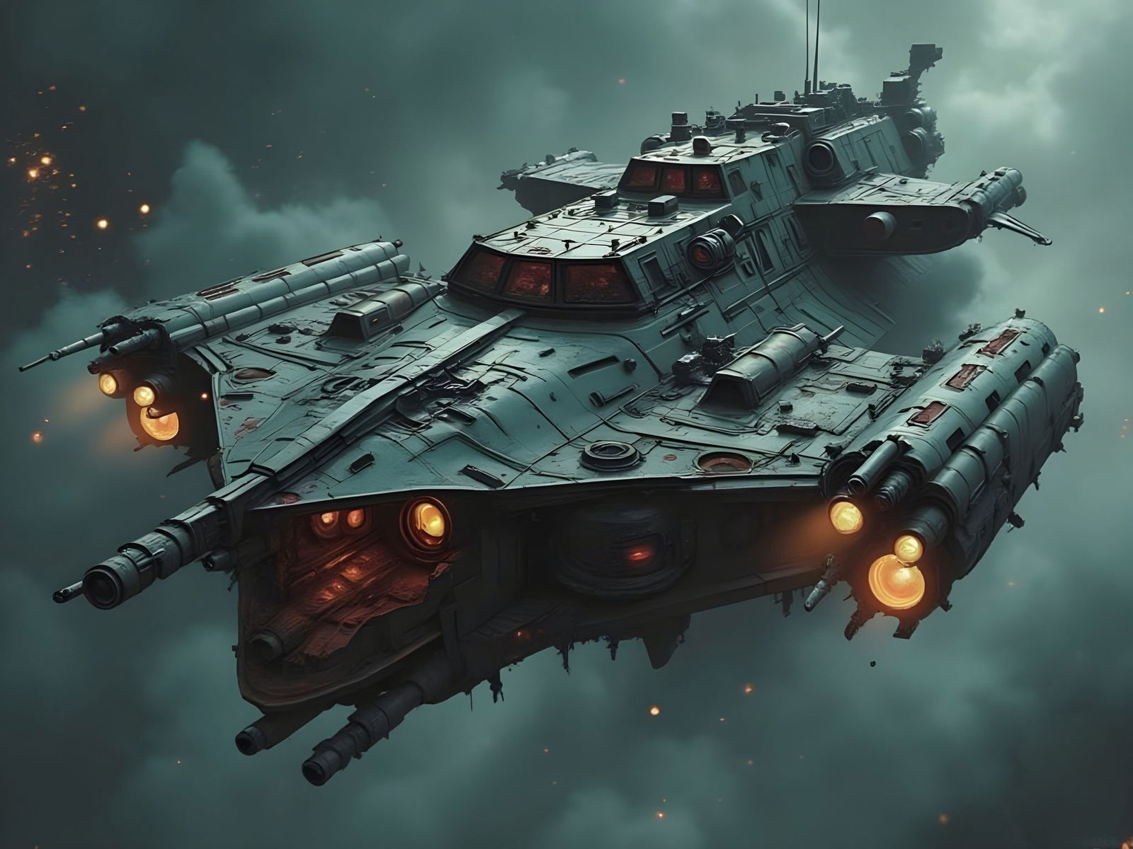 Salvaged Stingray Space Pirate Warship