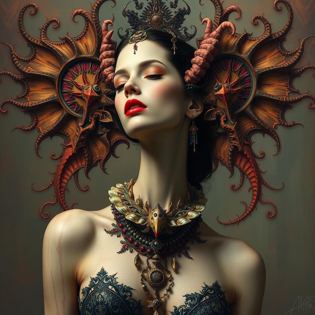 Fractal Supermodel Squadron: Abstract Macabre Elegance