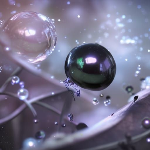 Macro Photograph of a Black Rose with White Orbs