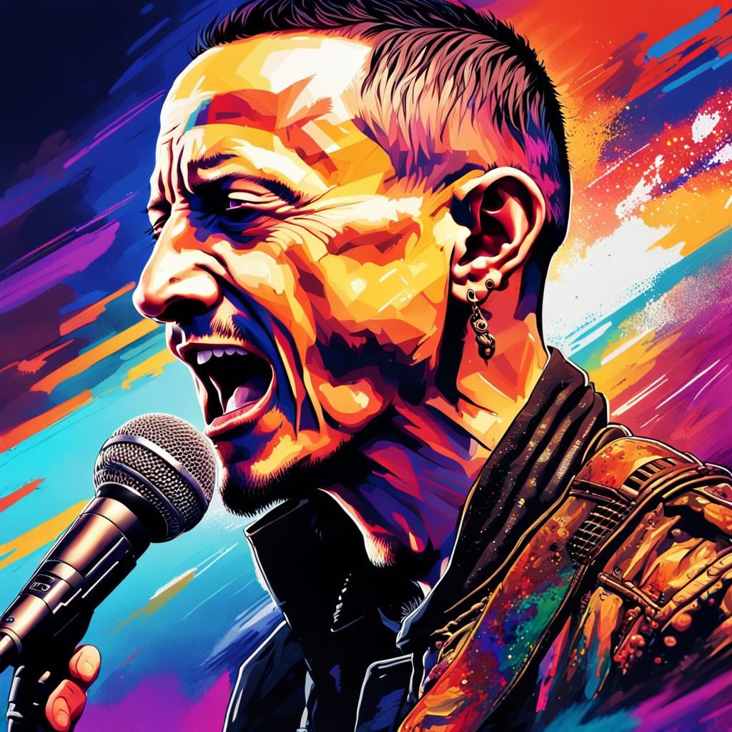 Intense Singer Portrait in Hyperrealistic Style