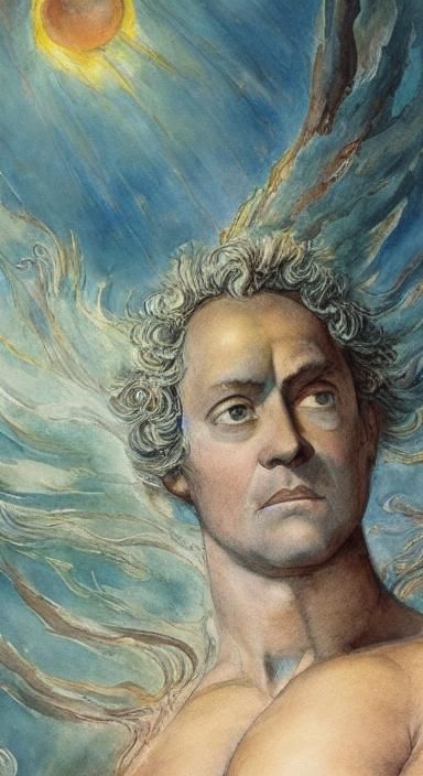 Detailed Watercolor Portrait of an Ugly Man