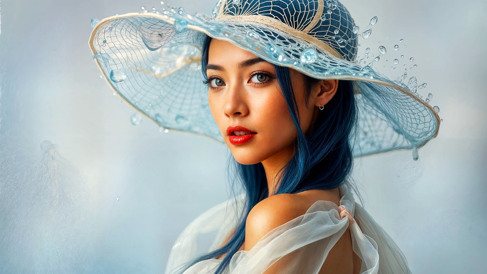 Ethereal Water Nymph in Stunning Reflections