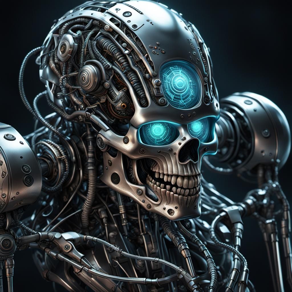 Horrifying Cybernetic Implant in Hyper-Realistic Digital Art