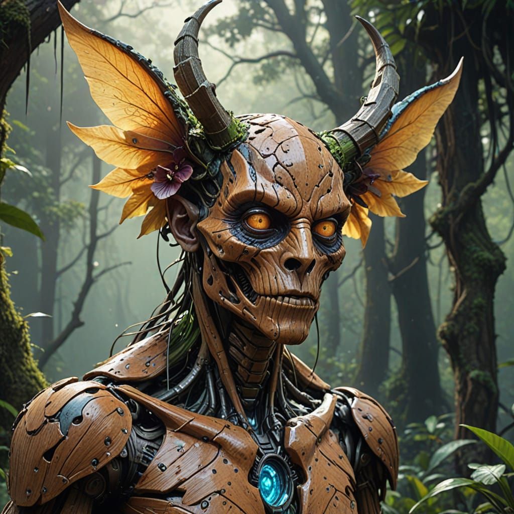 Ancient Ent Orchid Creature in a Fantastical Realm