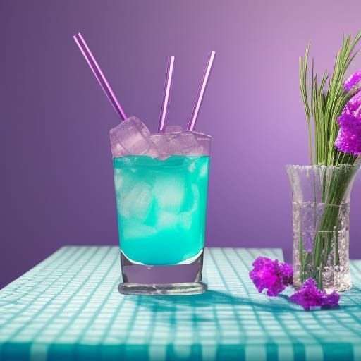 Pink Drink in Crystal Glass at Sunrise