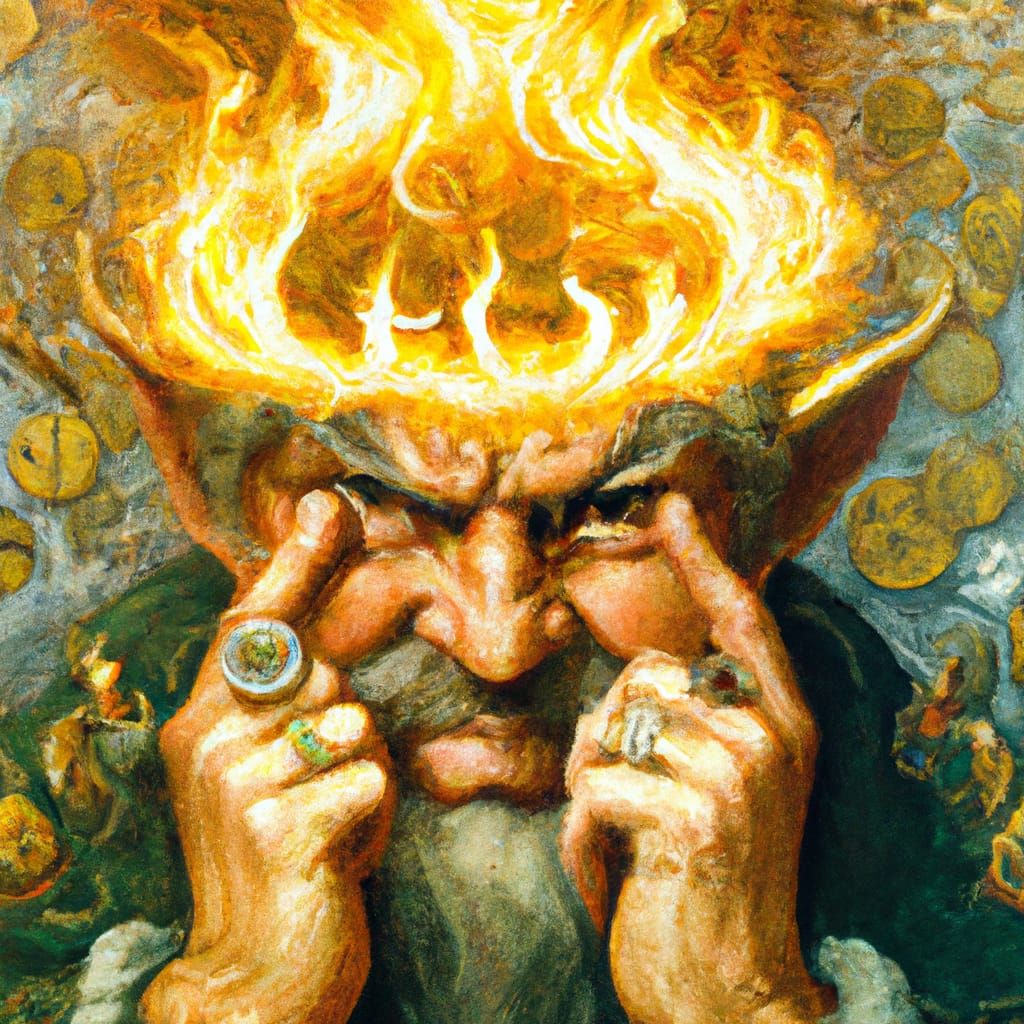 Sinister Demonic Figure Overflowing With Fire