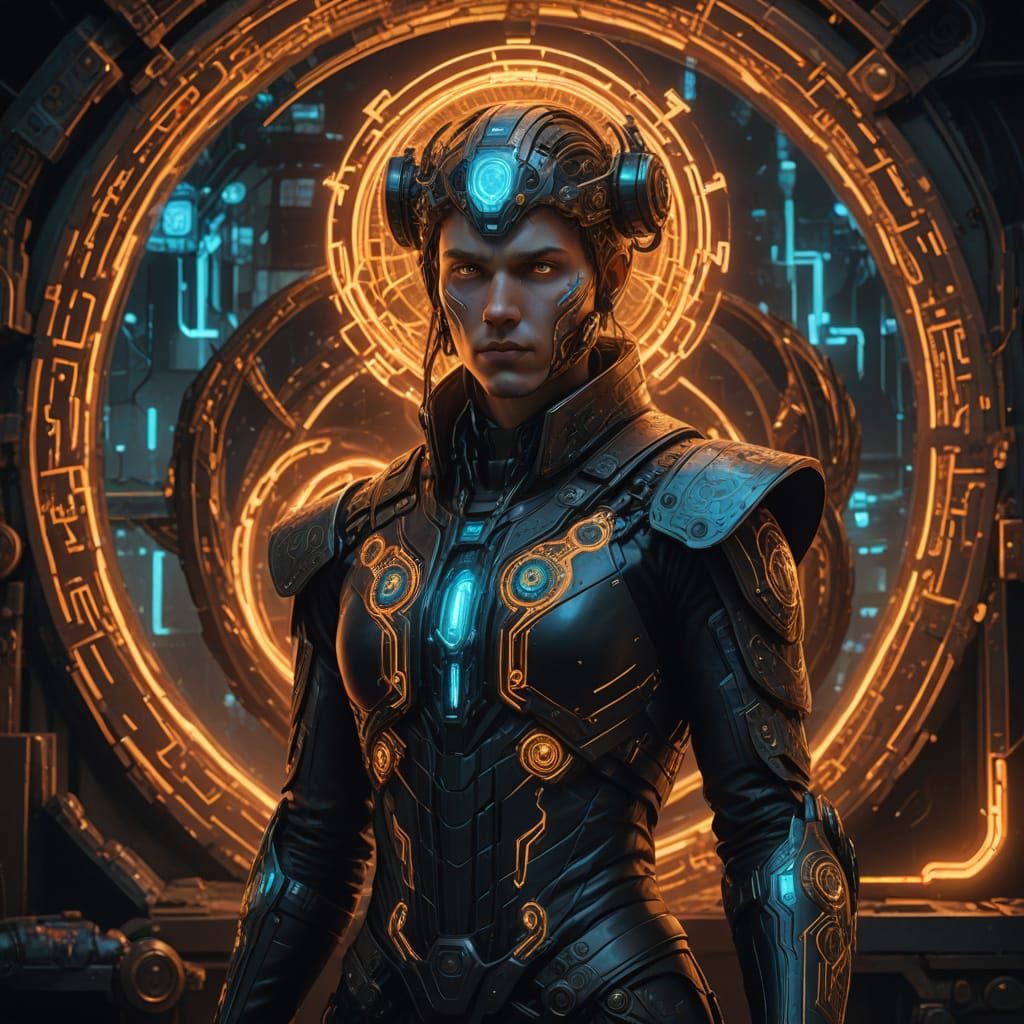 A mysterious figure stands at the crossroads of time, their ...